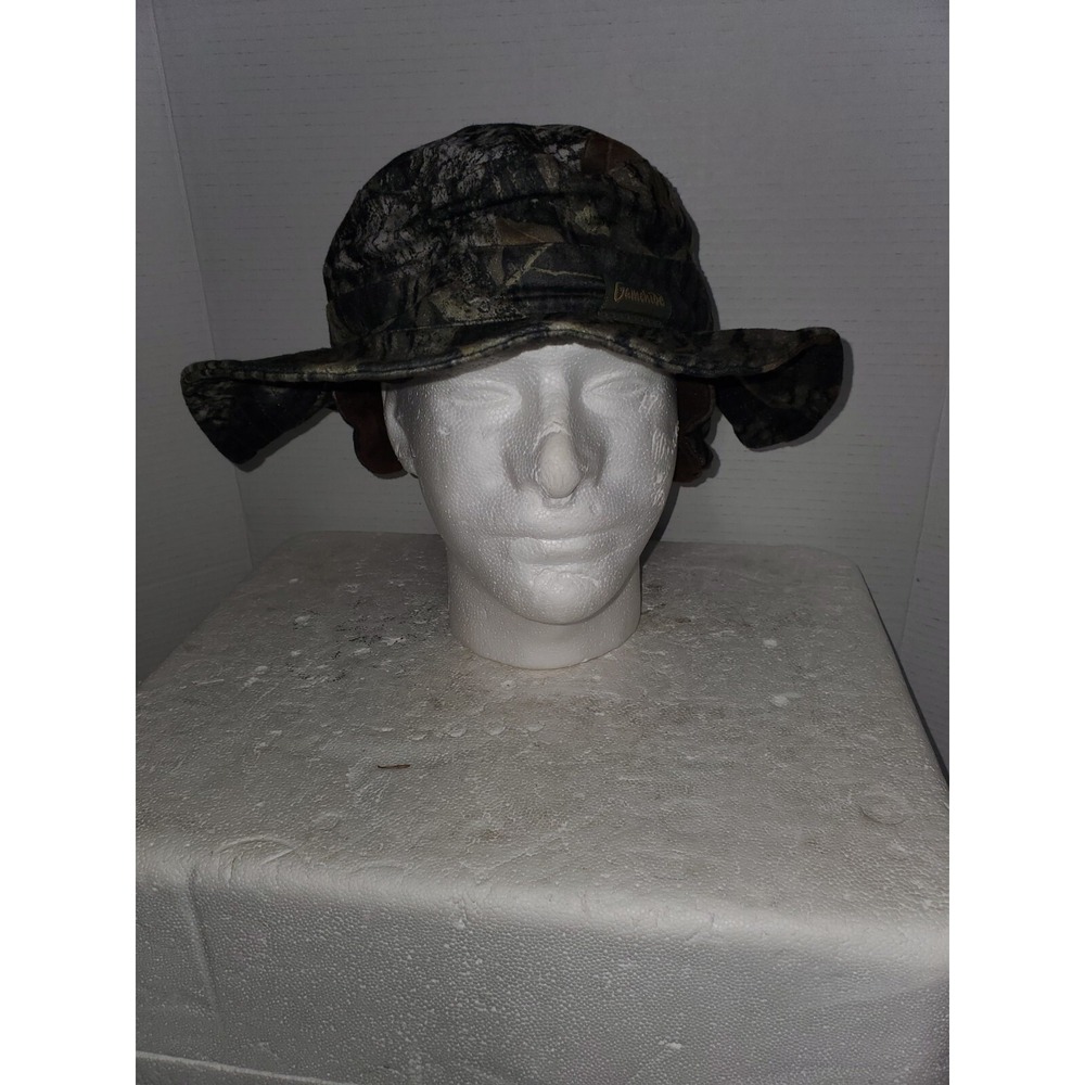 Ganehide Boonie Mens Hat Ear Cover Sun Flap Cap  Woodland Treebark Camouflage